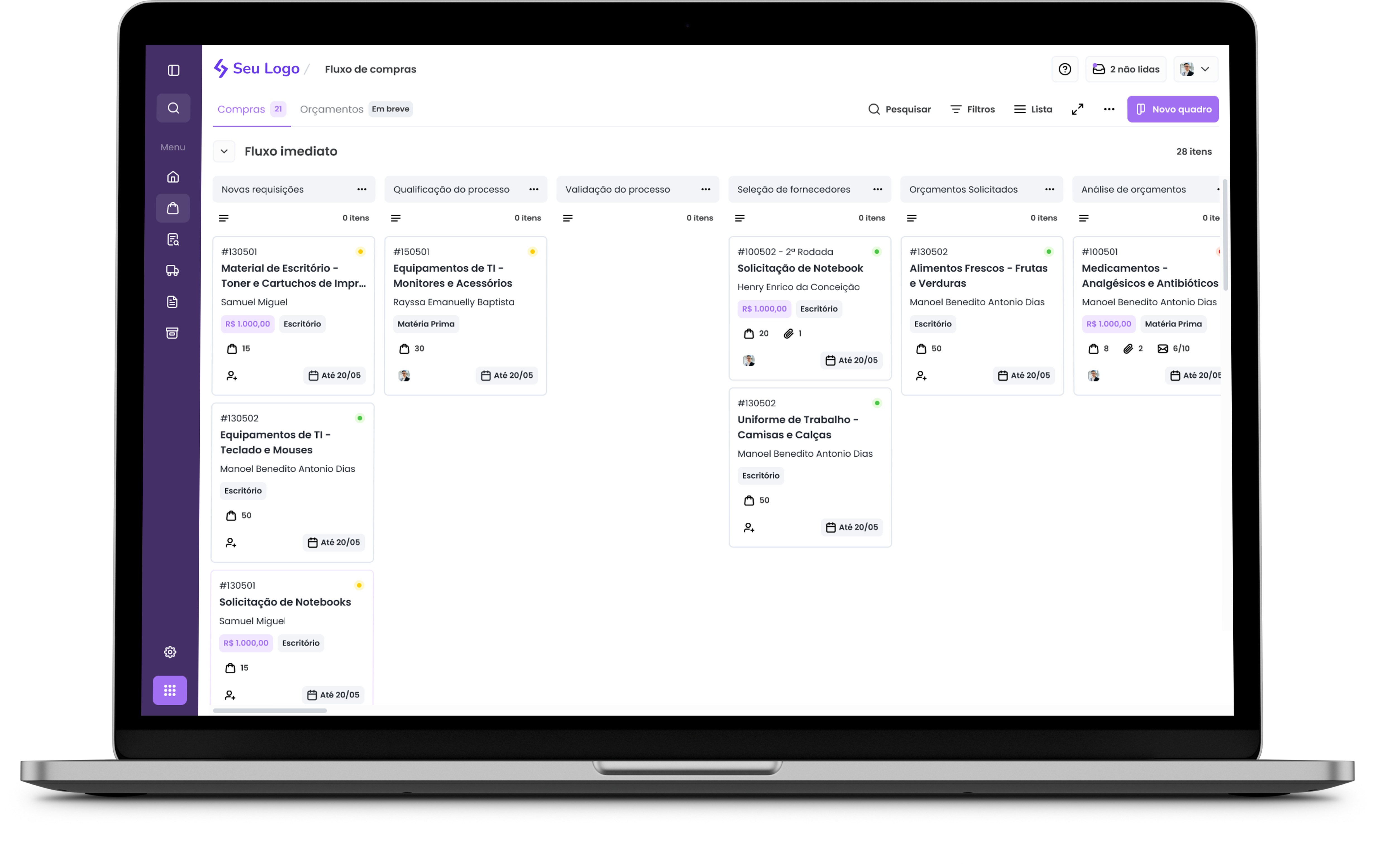 Dashboard do sistema E-Proc